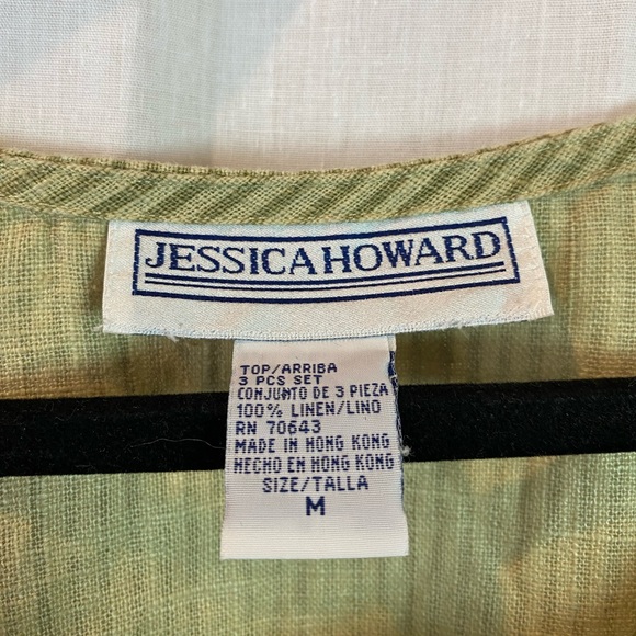Vintage Jessica Howard Green Pinstriped Tank - Picture 2 of 3
